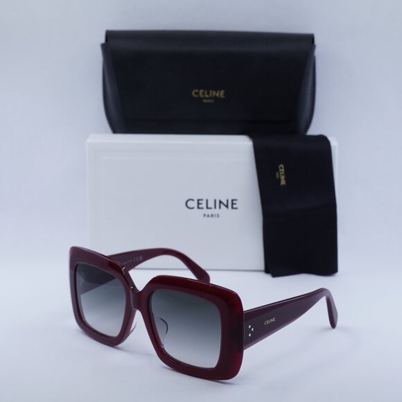 Final Price! Celine CL40263F 69B Shiny Burgundy Sunglasses - Picture 1 of 12